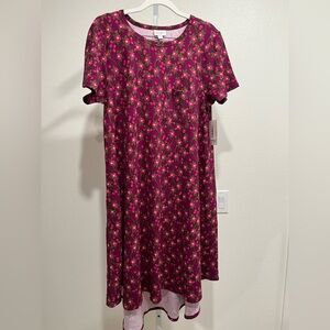 LuLaRoe Pink and Green Floral Top